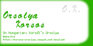 orsolya korsos business card